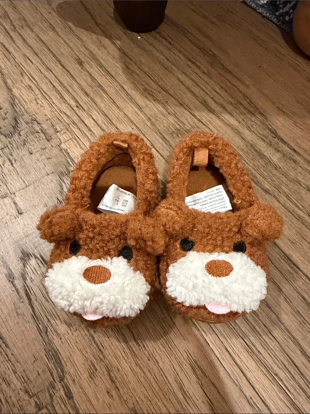 wonder nation Brown and White Teddy Bear Slippers